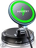 ANDERY Only for iPhone Magsafe Car Mount Charger [15W Fast Wireless Charging, 78+LBS Strong Suction, 2400gf Strong Magnetic] 360° Adjustable Car Phone Holder, Phone Holders for Your Car, Carbon Fiber