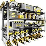 Kodreat Power Tool Organizer Wall Mount,4 Layers Heavy Duty Storage Rack with 8 Drill Holder, Easy Installation, Tool Organizer Wall Mount for Garage Workshop and Home Organization.