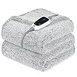 Sealy Electric Blanket Heated Throw 50"x60" Soft Double Sherpa Super Cozy with 6 Fast Heating Levels & 2-10 Hours Auto-Off, Over-Heat Protection, Machine Washable, Charcoal