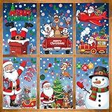 Christmas Window Clings Stickers | 350Pcs Christmas Clings Xmas Window Decals Decorations Indoor Outdoor Glass Snowflake Santa Claus Reindeer Penguin Snowman Accessories Decor Supplies