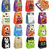 90shine 90PCS Halloween Treat Bags Party Favors - Trick or Treat Candy Goodie Gift Bag Stuffer Filler Paper Supplies Decorations with 90 Stickers
