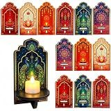 12 Pcs Diwali Wall Decorations for Home Lotus Candle Holders