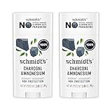 Schmidt's Aluminum-Free Vegan Deodorant Charcoal & Magnesium with 48 Hour Odor Protection, 2 Count for Women and Men, Natural Ingredients, Cruelty-Free, 2.65 oz, Pack of 2