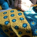 CZQLWW Handmade Granny Square Crochet Throw Blanket, 50x19 Inch