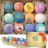 LifeAround2Angels Bath Bombs Gift Set 12 USA made Fizzies, Shea & Coco Butter Dry Skin Moisturize, Perfect for Bubble Spa Bath. Handmade Birthday Mothers day Gifts idea For Her/Him, wife, girlfriend