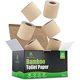 Bamboo Story, Bamboo Toilet Paper Unbleached, 24 Rolls, 3 Ply and 300 Sheets Bamboo Toilet Tissue - FSC Certified, Biodegradable, Chemical Free, Plastic Free, BPA Free, Septic Safe Toilet Paper