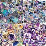 200Pcs PET Mysterious Witchy Stickers for Laptop, Magic Witch Aesthetic Waterproof Transparent Holographic Stickers for Water Bottles, Skateboard, Guitar, Helmet, Adults