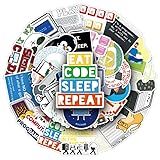 50PCS Programming Stickers.Vinyl Waterproof Stickers. Gifts for Teen Adults Programmers Engineers, Developers Stickers for Laptop Water Bottles Luggage Holiday Gift