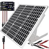 SOLPERK 50W/12V Solar Panel Kit, Solar Battery Trickle Charger Maintainer + Waterproof Controller + Adjustable Mount Bracket for Automotive Motorcycle Boat Marine RV Camping Roof