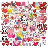 Heart Sticker, I Love You Stickers Pack for Lovers Friends, 50Pcs Valentine's Day Waterproof Vinyl Stickers for Water Bottles Laptop, Gift Boxes Decals, Party Supplies (Love)