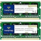 Timetec 16GB KIT(2x8GB) DDR3L/DDR3 1600MHz(DDR3L-1600) PC3L-12800 Non-ECC Unbuffered 1.35V/1.5V CL11 2Rx8 Dual Rank 204 Pin SODIMM Laptop Notebook RAM
