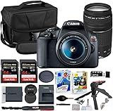 Canon EOS Rebel T7 DSLR Camera with 18-55mm & 75-300mm Lens Bundle with Canon 200ES EOS Shoulder Bag + 2X 64GB Extreme Memory Cards + Accessory Kit