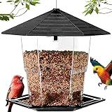 Jealoeur Bird Feeders for Outdoors Hanging Bird Feeder Wild Birds Seed, Black