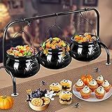 Halloween Decorations Halloween Party Decorations - 3 Ceramic Witches Cauldron Serving Bowls Set Hocus Pocus Witch Decoration Serving Cauldron for Party Supplies Home Kitchen Outdoor Indoor Decoration