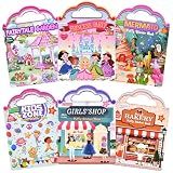 Cosomia 6 Set Puffy Sticker Book, Reusable Sticker Books for Toddlers