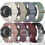 8 Pack Stretchy Band Compatible with Samsung Galaxy Watch 8 Band 40mm 44mm, Samsung Galaxy Watch 8 Classic 46mm, Soft Nylon Fabric Water-Resistant Elastic Solo Loop Sport Replacement Straps for Women Men