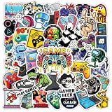 50Pcs Play Game Stickers, Cool Cartoon Trendy Gamepad Waterproof Gaming Sticker for Teen Adult Water Bottle, Laptop, Skateboard, Bike, Phone, Computer, Travel Case