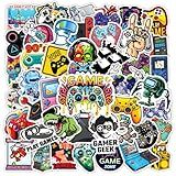 50Pcs Play Game Stickers, Cool Cartoon Trendy Gamepad Waterproof Gaming Sticker for Teen Adult Water Bottle, Laptop, Skateboard, Bike, Phone, Computer, Travel Case