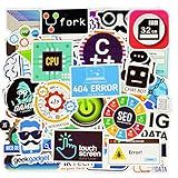 Vinyl Developer Programming Stickers Pack 50 Pcs C++ Stickers App Decals for Laptop Ipad Car Luggage Water Bottle Helmet