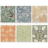 Whaline William Morris Swedish Kitchen Dishcloth Vintage Floral Absorbent Cotton Kitchen Towel Colorful Flower Dish Towel for Party Home Housewarming Cleaning Counter Wipes, 7 x 8 Inch, 6Pcs