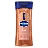 Vaseline Glazed and Glisten Sunlit Glow Body Gel Oil Vanilla Cocoa Shimmering with Ultra-Hydrating Lipids and 100% Pure Cocoa Butter, 6.8 Oz