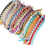 ElevateTech 30Pcs Woven Wrap Friendship Bracelets Handmade Adjustable Colorful Tassels Cotton Rope Bracelets Jewelry Suitable Women Men Teenagers Matching Accessory