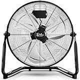 Simple Deluxe 20 Inch 3-Speed High Velocity Heavy Duty Metal Industrial Floor Fan for Warehouse, Workshop, Factory and Basement, Black, 1 Pack