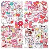 100pcs Pink I Love You Stickers, Waterproof Holographic Glitter Romantic Vinyl Decal,Valentine's Day,Birthday for Water Bottle, Laptop,Kindles, DIY,Book,Phone, Gifts for Girls,Kids, Teens,Adults