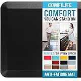 ComfiLife Anti Fatigue Floor Mat – 3/4 Inch Thick Kitchen Mats for Floor, Standing Desk Mat, Kitchen Rug – Comfort at Home, Office – Durable – Stain Resistant – Non-Slip Bottom (20" x 32", Black)