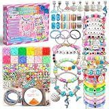 leitait Girls Toys Bracelet Making Kit -3400pcs Charm Jewelry Making Kit Supplies,Unicorn/Mermaid Crafts Birthday Christmas Gifts for Girls Ages 5 6 7 8 9 10 11 12 Years Old