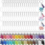 350Pcs Acrylic Keychain Blanks Clear Acrylic Round Ornament Blank for Vinyl