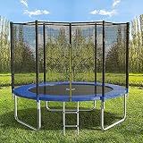 AOTOB 8 FT Trampoline Safety Enclosure Net Combo Bounce Jump for Kids Outdoor with Spring Pad Jump Mat & Ladder