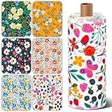 Redbaker 30 Pcs Reusable Paper Towels Rolls Kitchen Towels Bulk Washable Paperless Cloth Cotton Hand Napkins with Cardboard Reusable Napkins for Kitchen Bathroom(Floral,10 x 12 in)