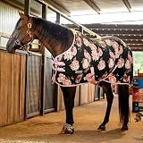 Jeffers Expression Fleece Cooler for Horses, Standard Neck, Rose Garden 78"- Equine Towel Blanket, Moisture Absorbent, Light Weight, Best for Drying, Exercise, Bathing, Adjustable Belly Bands