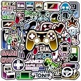 50 Pcs Neon Video Game Stickers for Water Bottle, Cartoon Gamer Video Gaming Sticker, Vinyl Waterproof Laptop Decals for Teens Students Adults