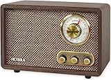 Victrola Willow – Retro Wood Bluetooth Radio with Built-in Speakers: Elegant & Vintage Design, Rotary AM/FM Tuning Dial, Bass & Treble Control, Wireless Streaming (Espresso)