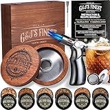 Whiskey Smoker Kit with QuadTorch, 6 Wood Chips, & Wood Box for Smoking Drinks| Cocktail Smoker Kit| Bourbon Smoker Kit| Old Fashioned Smoker Kit| Smoked Whisky Gift for Father's Day (No Butane Incl.)