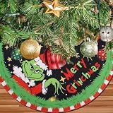 CJYGEGE Merry Christmas Tree Skirt Collar 48 Inch, Softand Funny Farmhouse Holiday Decor Xmas Party Holiday Decoration