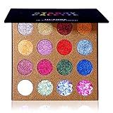 UCANBE Pro Glitter Eyeshadow Palette - Professional 16 Colors - Chunky & Fine Pressed Glitter Eye Shadow Powder Makeup Pallet Highly Pigmented Ultra Shimmer for Face Body