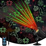 Yokgrass Halloween Projector Lights Outdoor, Waterproof Halloween Laser Projector Lights with Remote, Halloween Spotlight Decorations for Party Yard Garden Outdoor Indoor