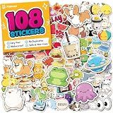 Cute Stickers for Kids Classroom Decor - 108pc Kawaii Water Bottle Stickers for Teens - Waterproof Vinyl Teacher Reward Stickers for Water Bottles, Scrapbook, Laptops - Back to School Supplies