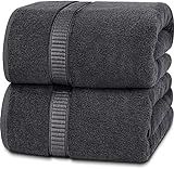 Utopia Towels Luxurious Jumbo Bath Sheet 2 Piece, 600 GSM, 35 by 70 Inches, 100% Ring Spun Cotton, Highly Absorbent and Quick Dry Extra Large Bath Towel, Super Soft Towel, Grey