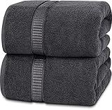 Utopia Towels Luxurious Jumbo Bath Sheet 2 Piece, 600 GSM, 35 by 70 Inches, 100% Ring Spun Cotton, Highly Absorbent and Quick Dry Extra Large Bath Towel, Super Soft Towel, Grey