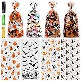 STEFORD Halloween Cellophane Bags,180 PCS Halloween Clear Cellophane Candy Gift Treat Bags for Party Favors Supplies