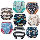 MooMoo Baby 8 Packs Potty Training Pants Cotton Absorbent Training Underwear for Toddler Baby Boy 3T
