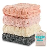 Yagle Mate 4 Pcs Baby Blankets,Fleece Heart Checkered Blanket, Cozy and Fluffy Crib Blankets for Girls, Toddler Receiving Blankets 30×40 Light Pink Sakura Pink White Grey