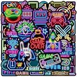 100pcs Neon Video Game Waterproof Vinyl Stickers - Gamer Decor & Party Favors Gifts for Laptop, Water Bottle, Skateboard