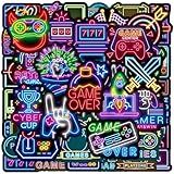 100pcs Neon Video Game Waterproof Vinyl Stickers - Gamer Decor & Party Favors Gifts for Laptop, Water Bottle, Skateboard
