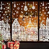 DIYDEC 15.7 * 27.5'' Large White House Christmas Window Stickers for Glass