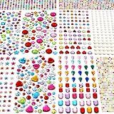 MYDBUYSOME 2774pcs Gem Stickers Jewels for Crafts, Self Adhesive Rhinestone Jewel Stick on Gems, Acrylic Bling Heart Stickers, Craft Supplies for Kids
